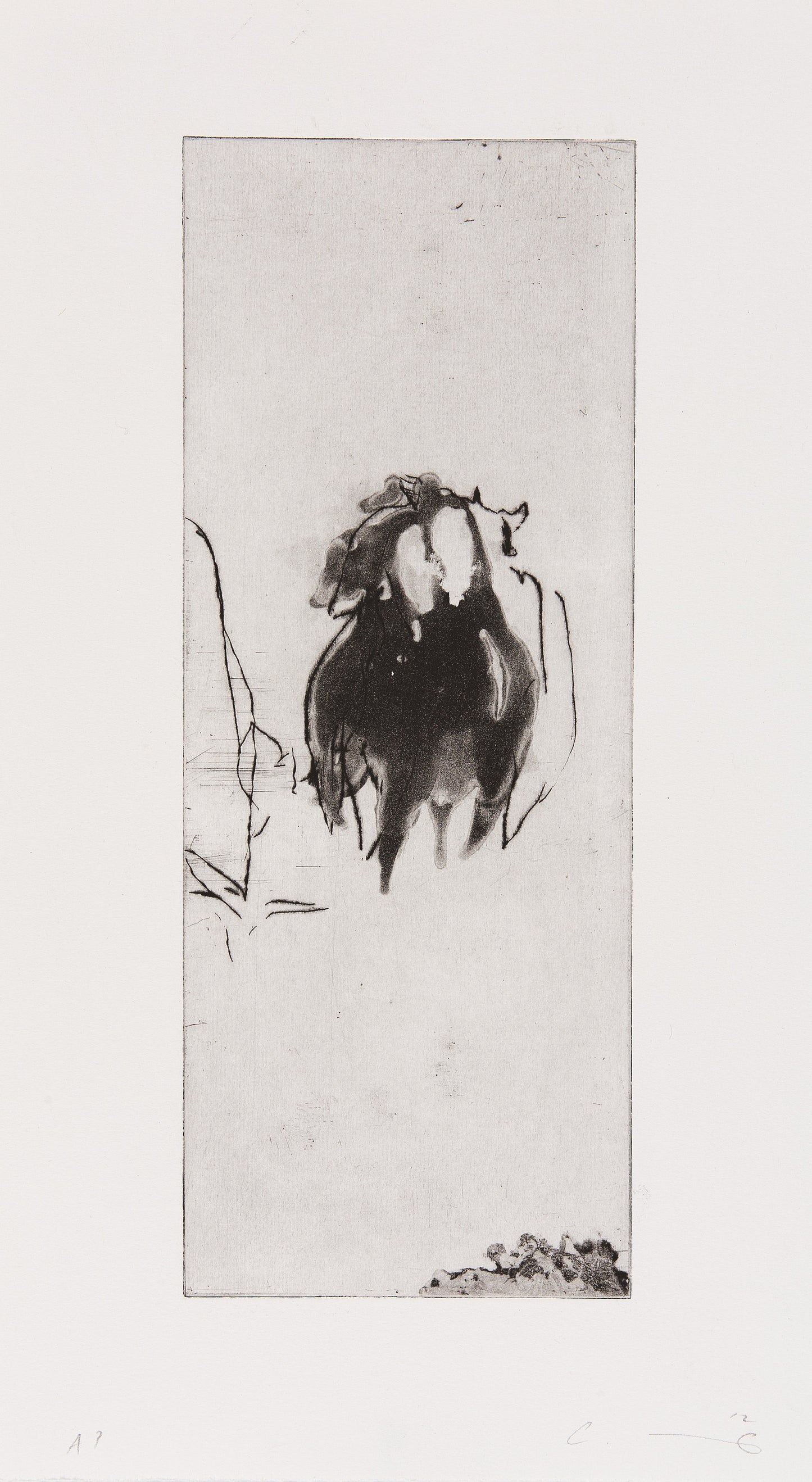 Bell_Radierung_mit Papierrand, Praegerand_buettenpapier