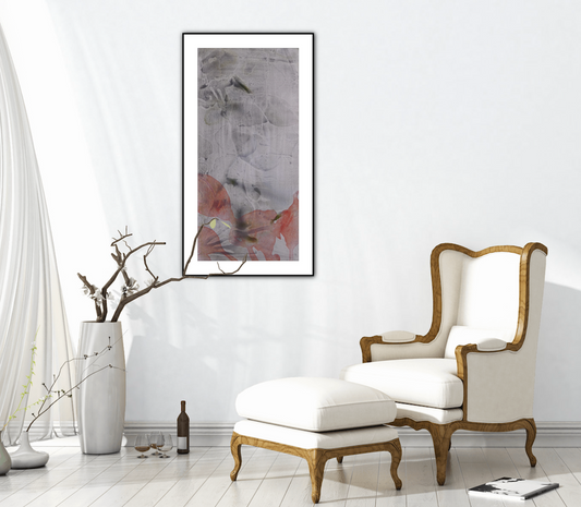 Puddles, Traces and Pieces, Grau-Rot, ca. 80 x 30 cm