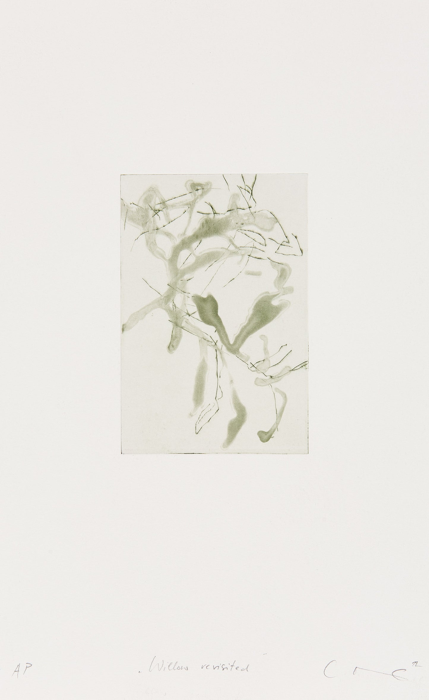 Willow Revisited_kleiner_weidenzweig_mit_Papierran_büttenpapier