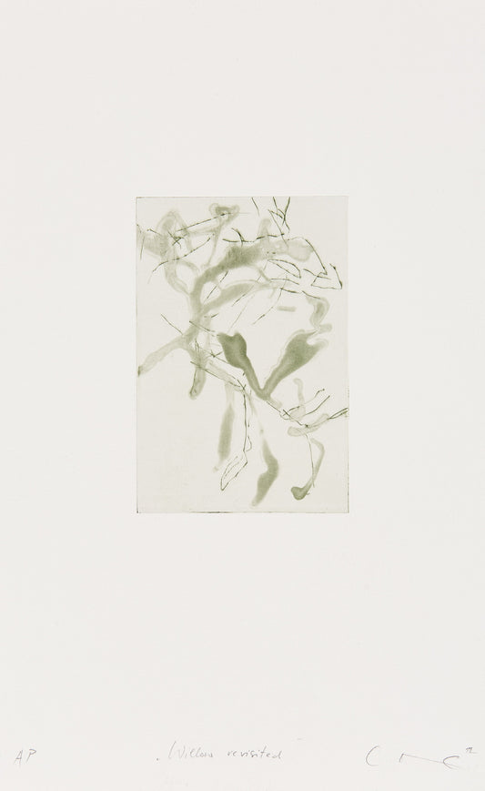 Willow Revisited_kleiner_weidenzweig_mit_Papierran_büttenpapier