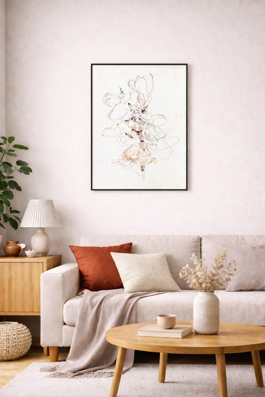 Knabenkraut 2, altrosa, umbra, 60 x 80 cm
