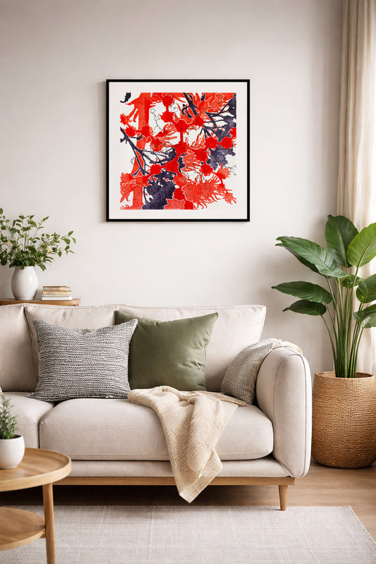 Red Juggler, 54 x 54 cm