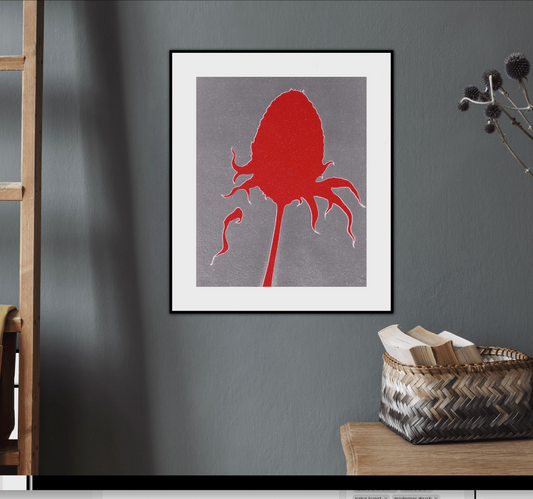 roter-bluetenstand-raumansicht-akelei